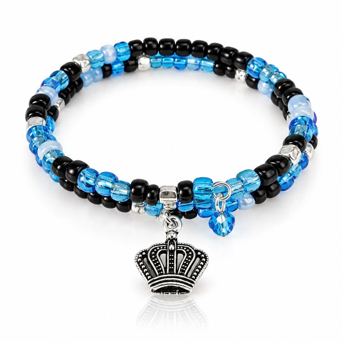 Queen Energy Blue Memory Wire Bracelet