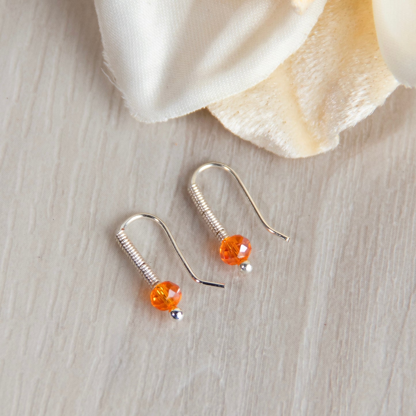 Orange Huggie Earrings
