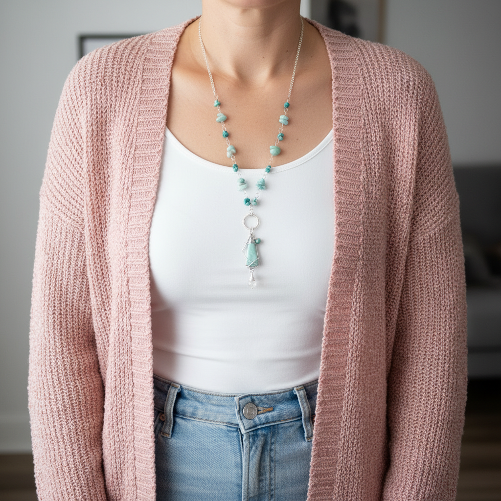 Turquoise Blue Gemstone Necklace