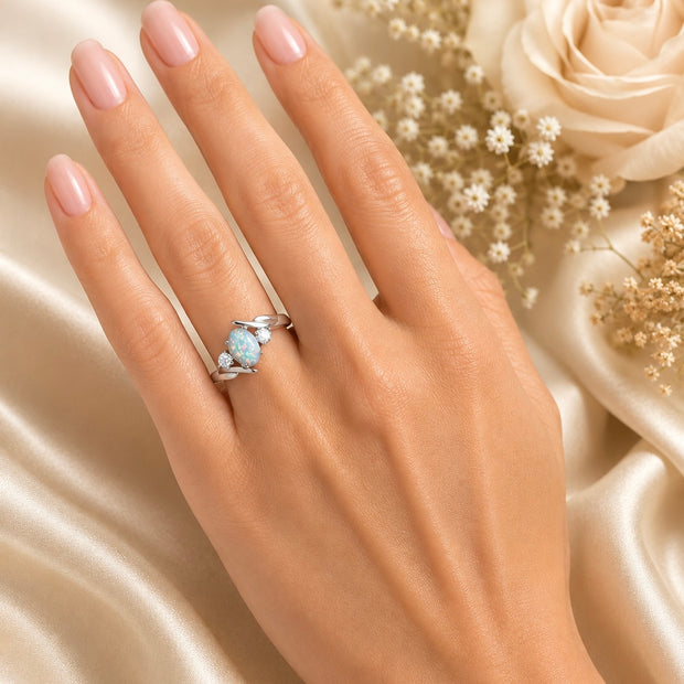 Vintage Fiery Opal Sterling Silver Ring