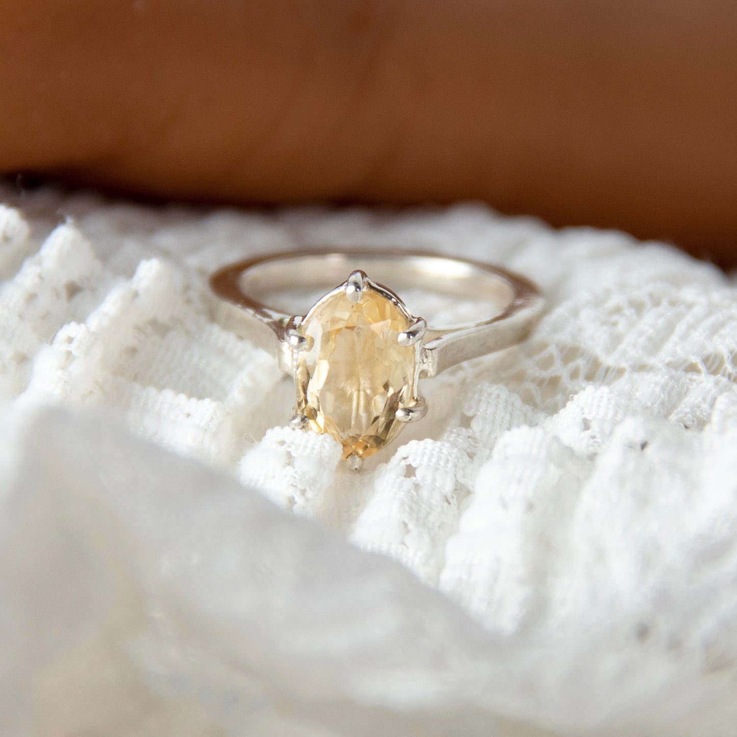 Big Citrine Cocktail Ring