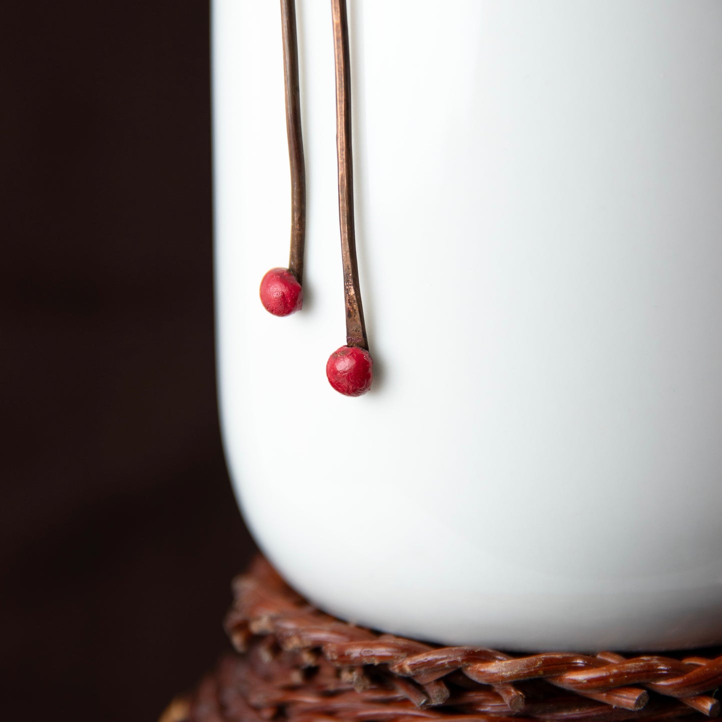 Copper Red Patina Earrings