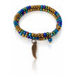 Gypsy Soul Feather Memory Wire Beaded Bracelet