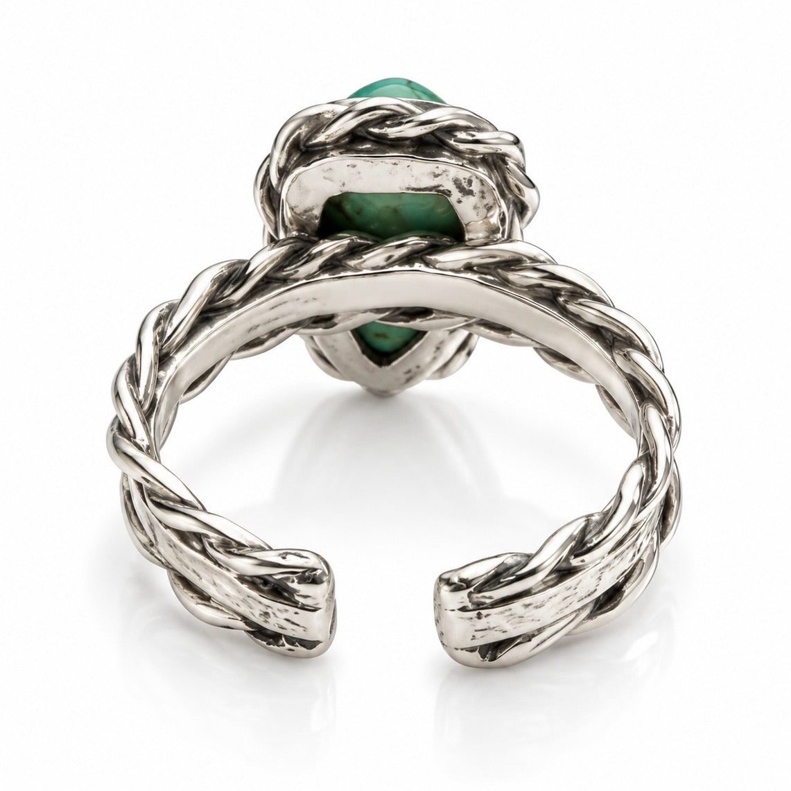 Turquoise Trails Sterling Silver Adjustable Western Rope Ring