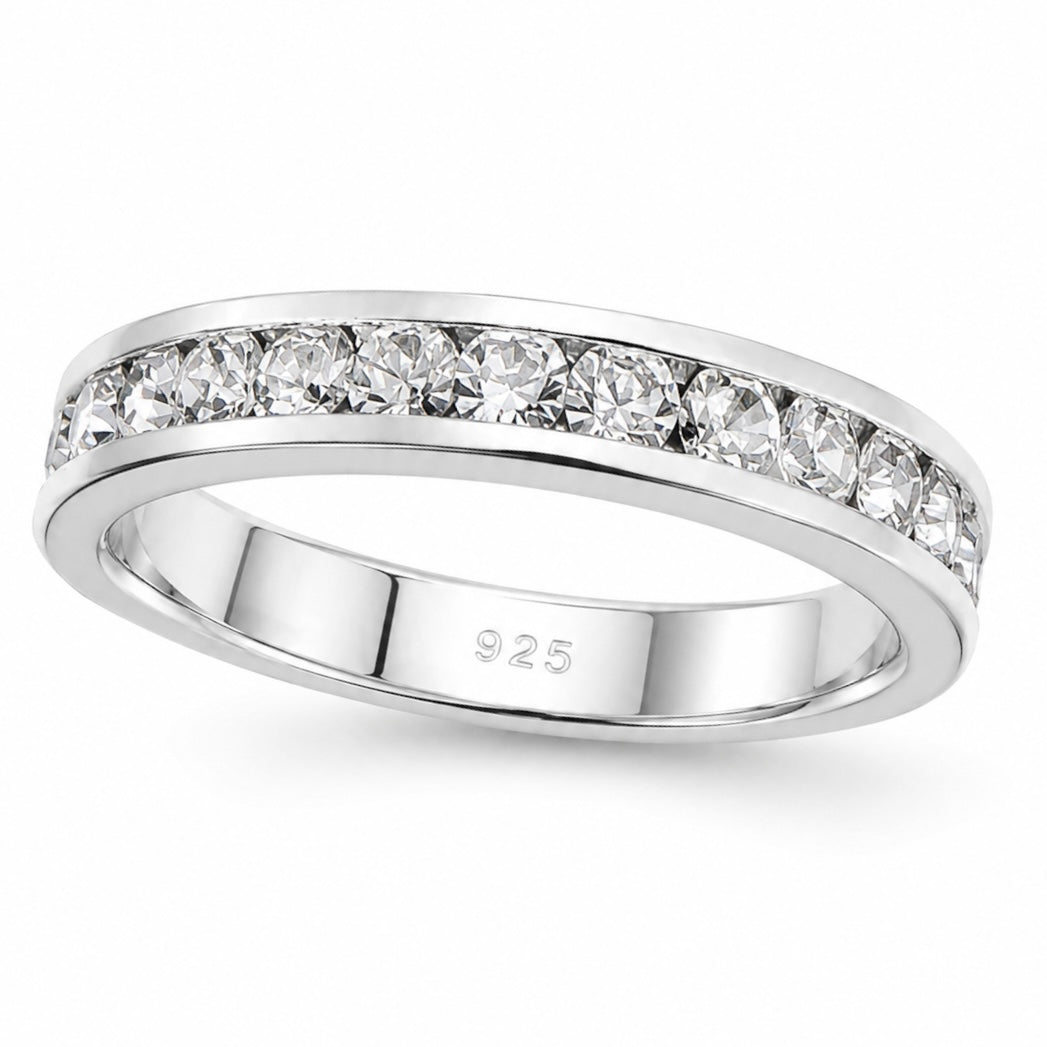 Sterling Silver Channel Setting Eternity Ring