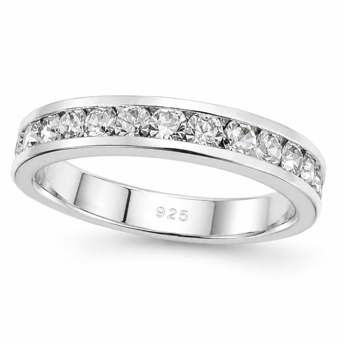 Sterling Silver Channel Setting Eternity Ring
