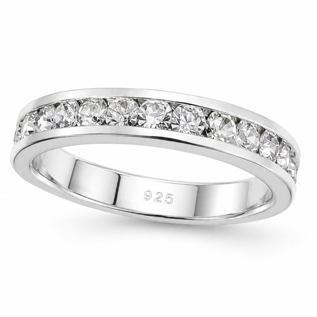 Sterling Silver Channel Setting Eternity Ring