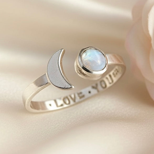 Opal Moon Ring