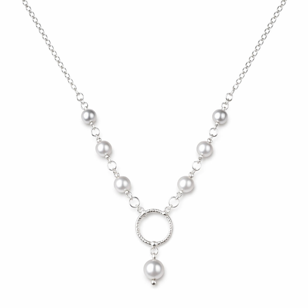 Silver Pearl Beaded Necklace