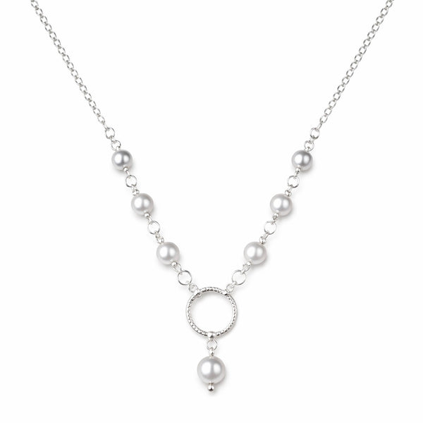 Silver Pearl Beaded Necklace