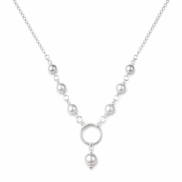 Silver Pearl Beaded Necklace