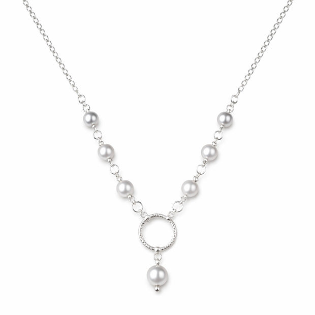 Silver Pearl Beaded Necklace