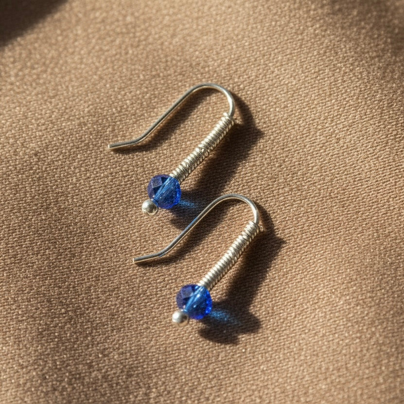 Blue Huggie Earrings-BOGO Free