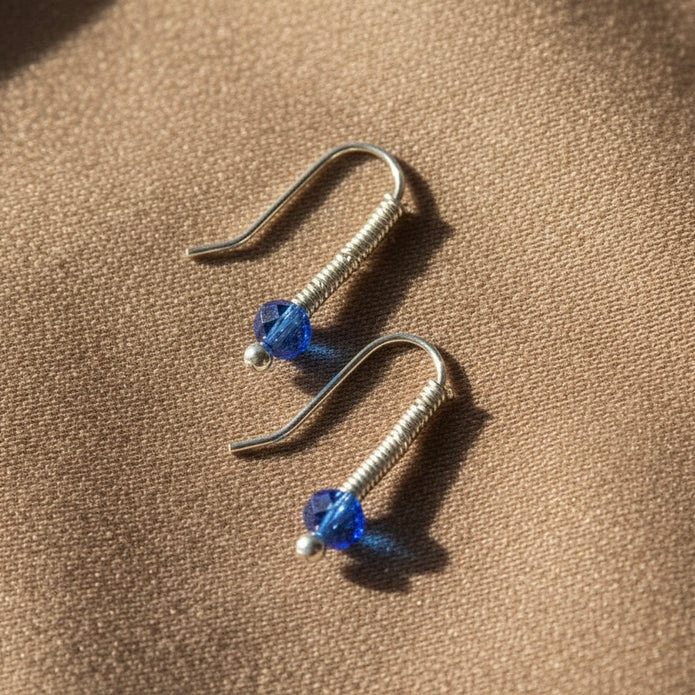 Blue Huggie Earrings-BOGO Free