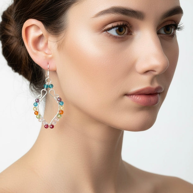 Rainbow Color Bead Earrings-BOGO Free