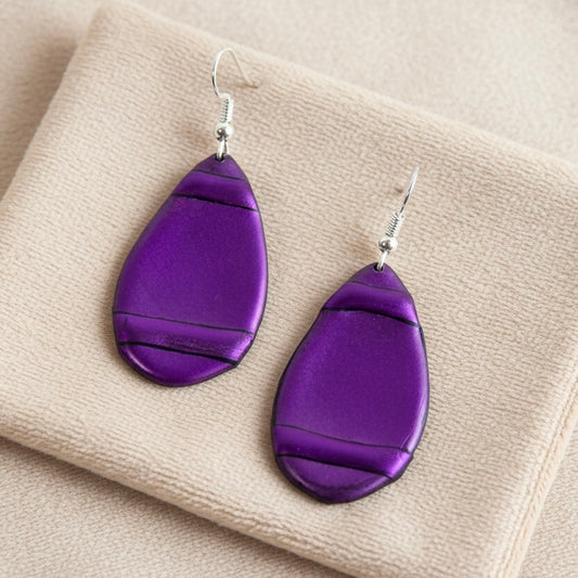 Purple Texture Style Earrings