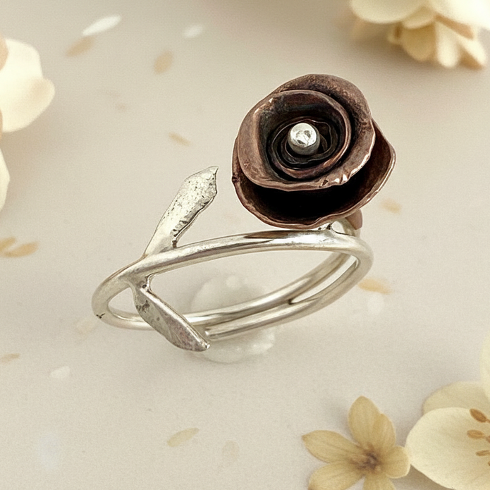 Sterling Silver Rose Ring