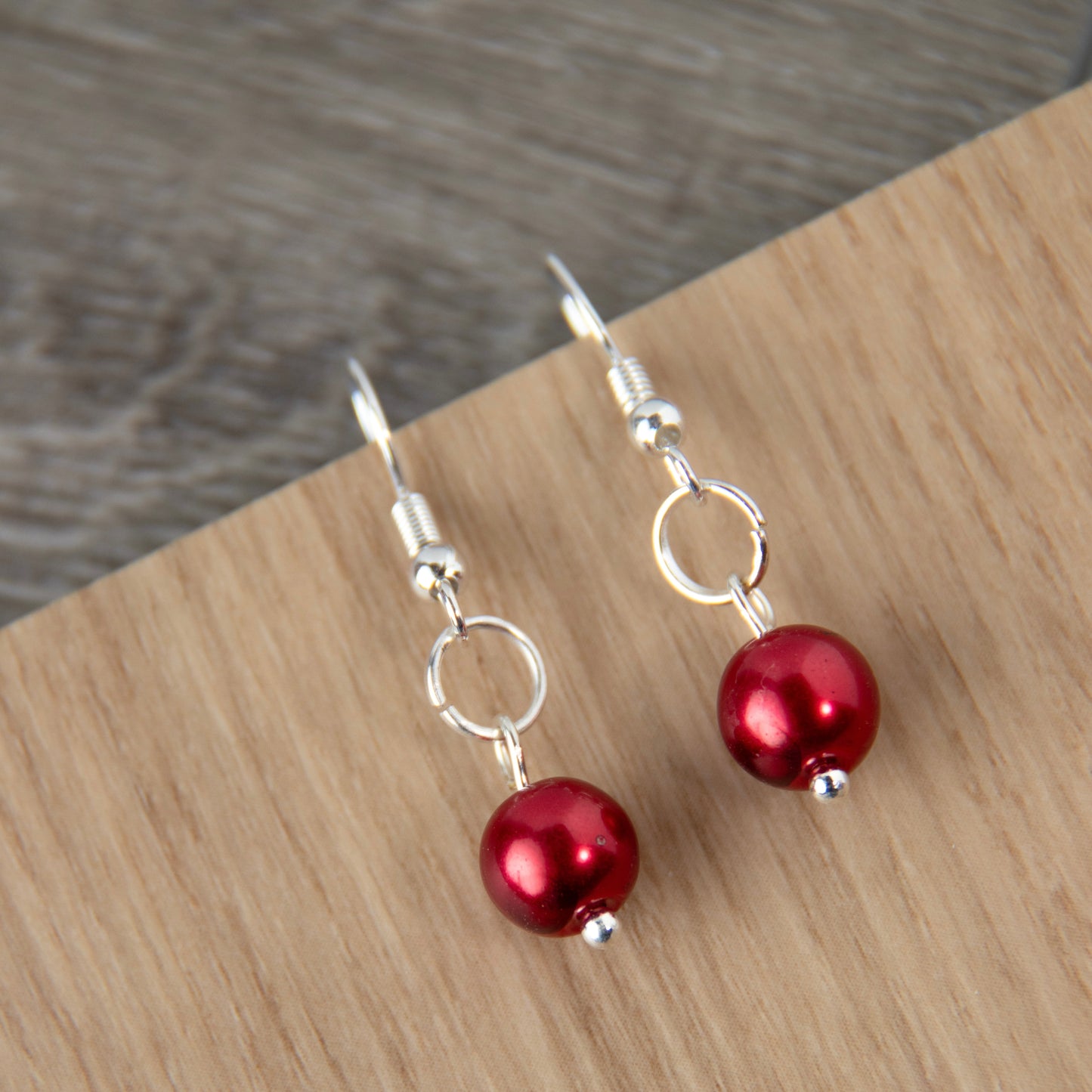 Red Pearl Earrings