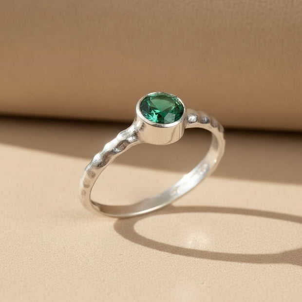 Emerald CZ Ring