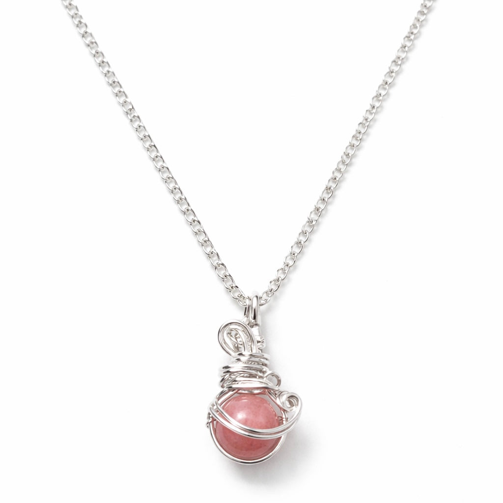 Pink Gemstone Bead Necklace