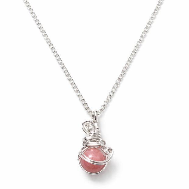Pink Gemstone Bead Necklace
