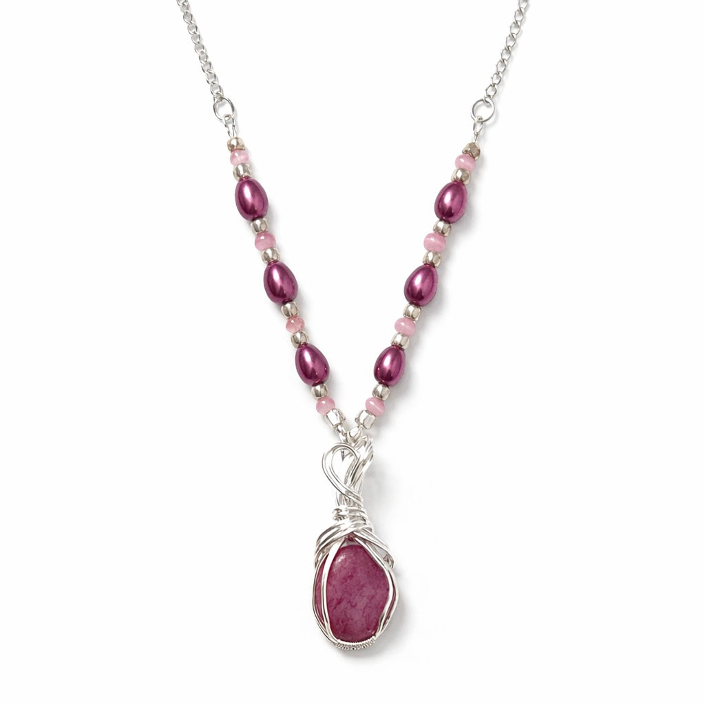 Pink Rhodonite Necklace