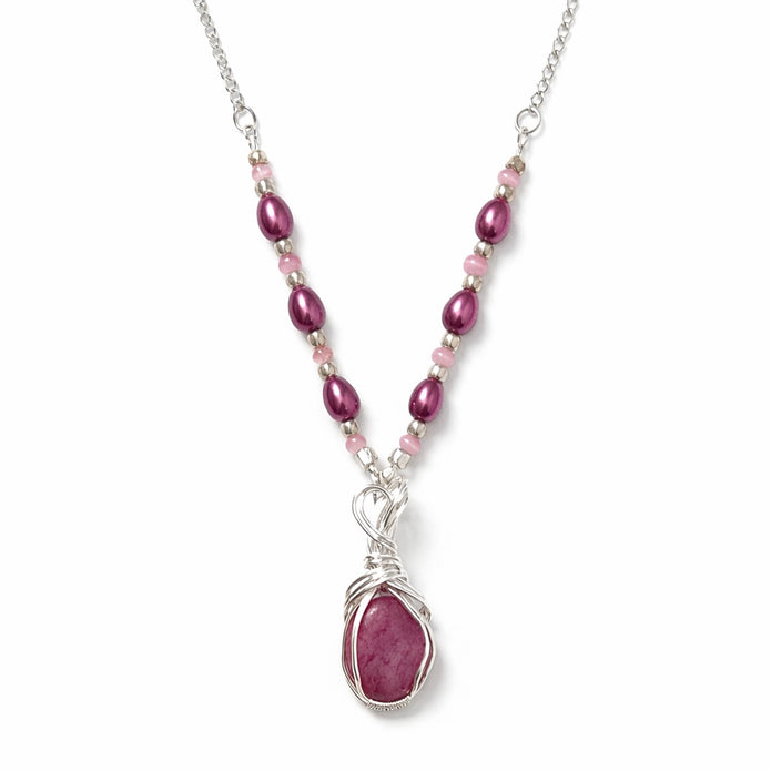 Pink Rhodonite Necklace