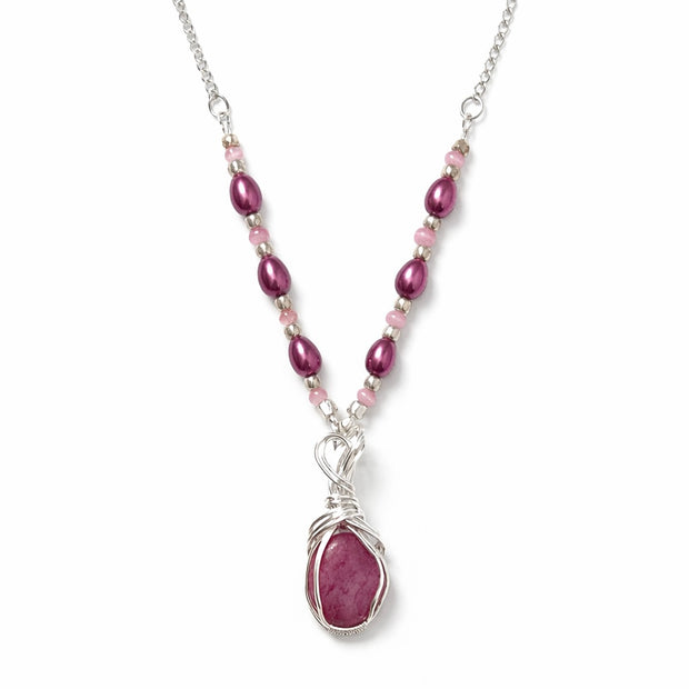 Pink Rhodonite Necklace