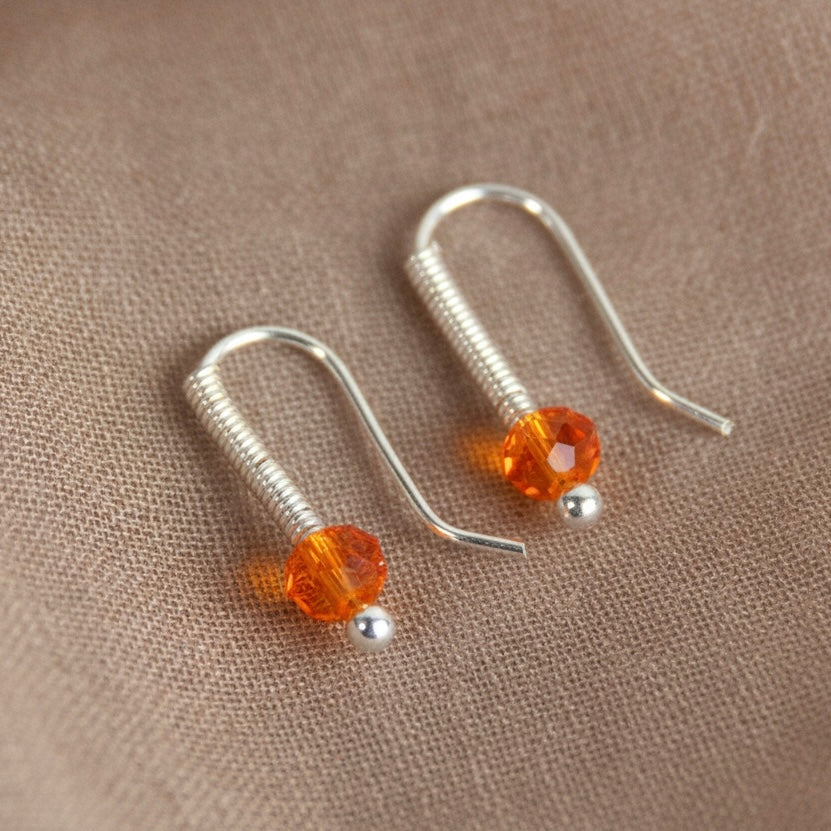 Orange Huggie Earrings-BOGO Free