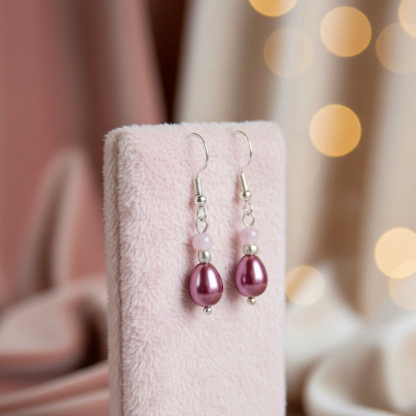 Pink Pearl Earrings