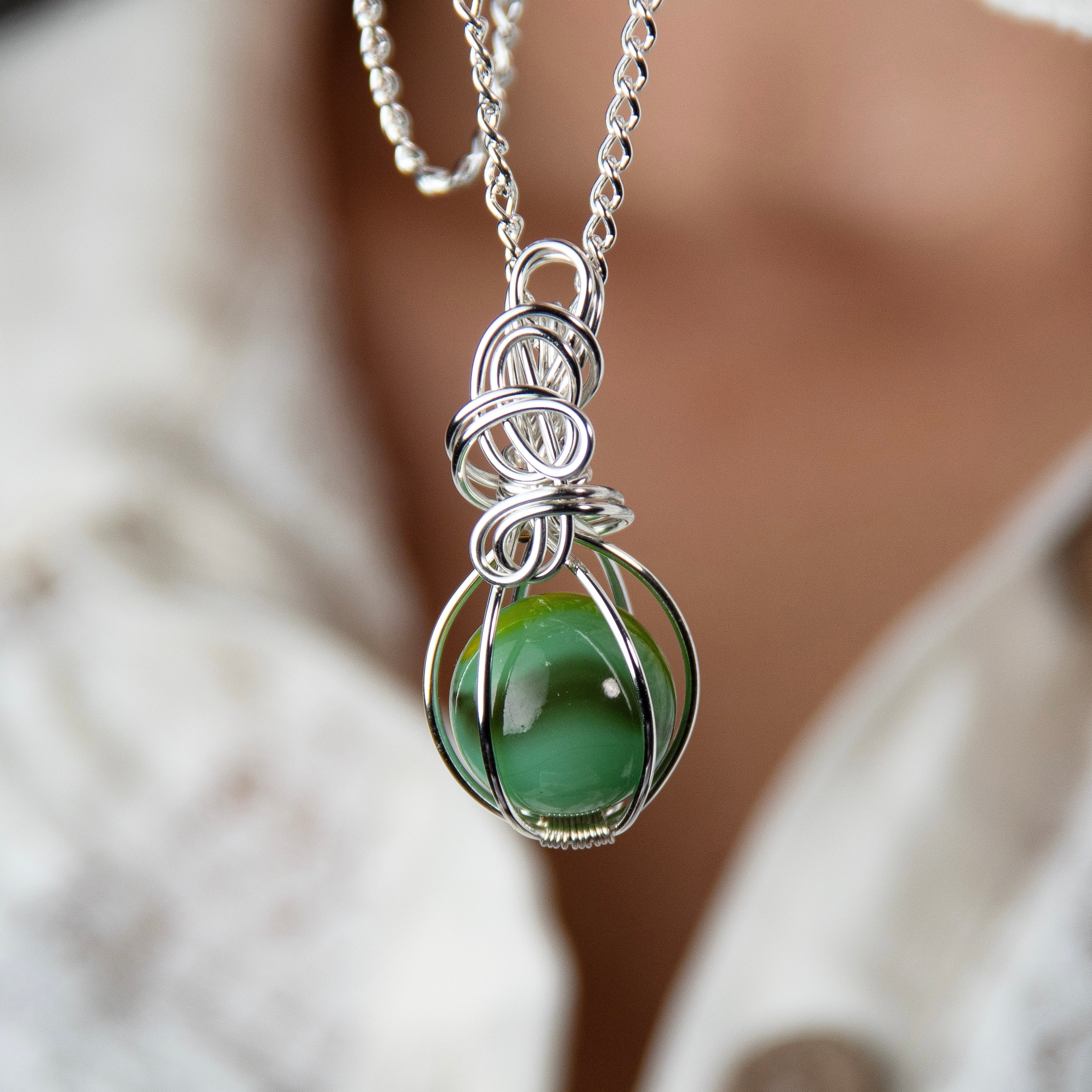Marble Green Gem Necklace