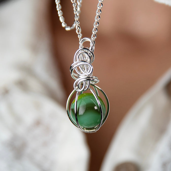 Marble Green Gem Necklace