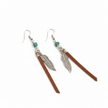 Long Leather Turquoise Earrings