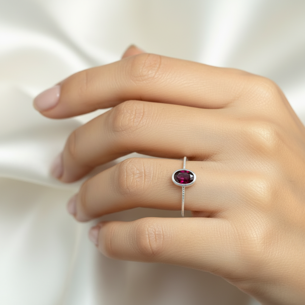 Garnet Oval Ring