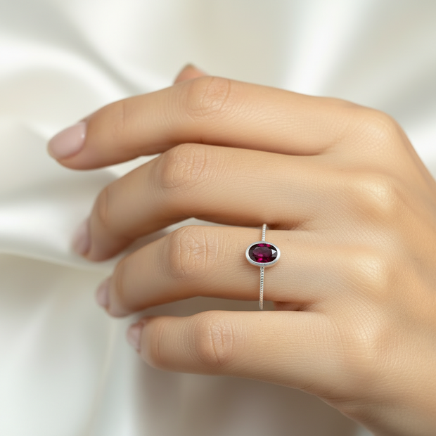Garnet Oval Ring