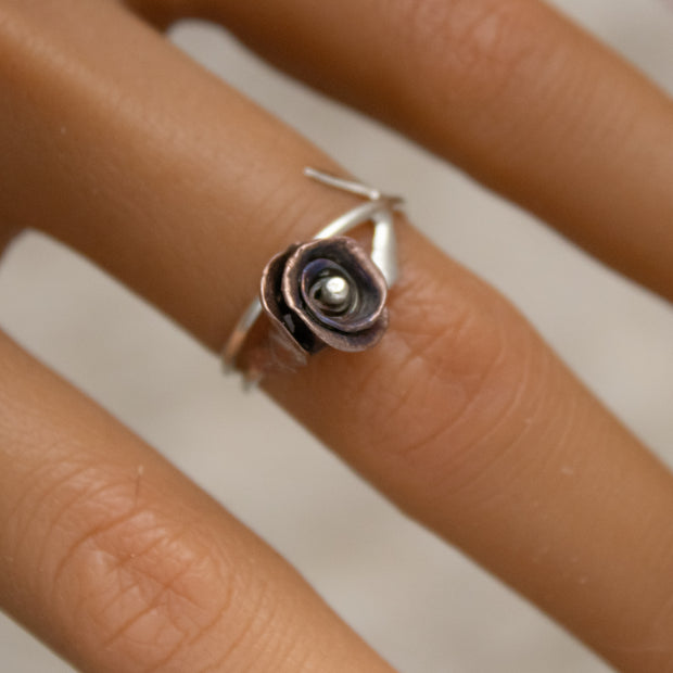 Sterling Silver Rose Ring