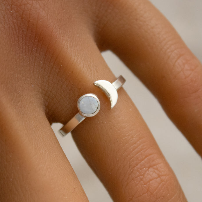 Opal Moon Ring