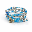 Blue Crown Bead Bracelet