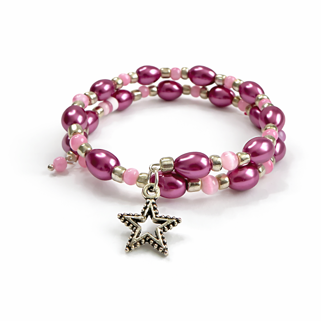 Pink Memory Pearl Bracelet