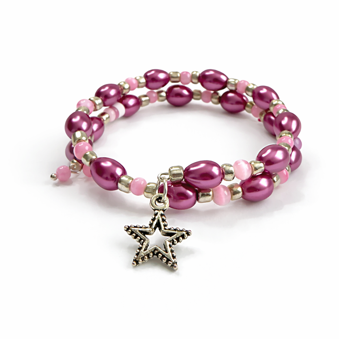 Pink Memory Pearl Bracelet