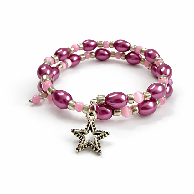 Pink Memory Pearl Bracelet