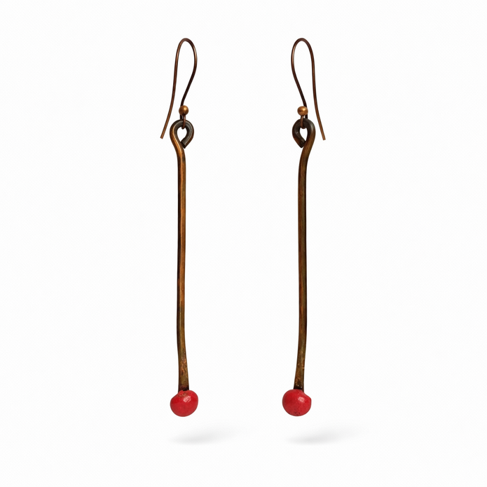Copper Red Patina Earrings-BOGO Free