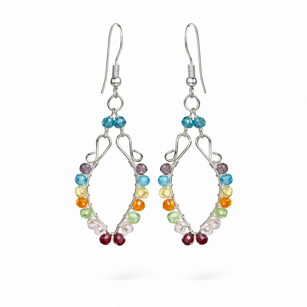 Rainbow Color Bead Earrings