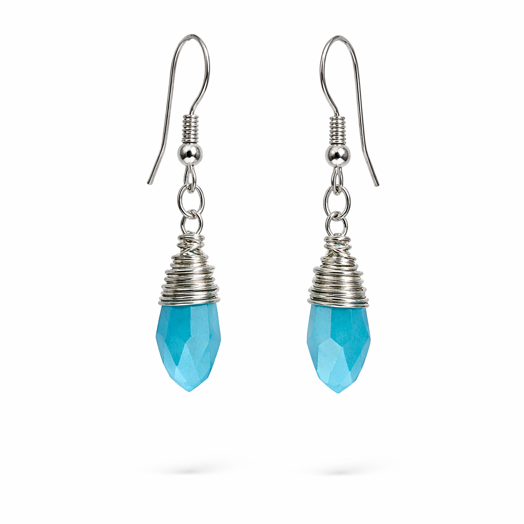 Simple Drop Blue Earrings-BOGO Free