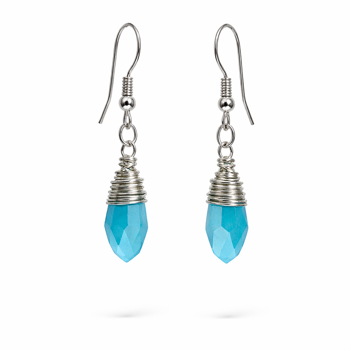 Simple Drop Blue Earrings-BOGO Free