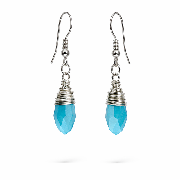 Simple Drop Blue Earrings-BOGO Free