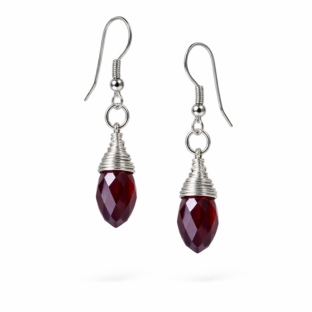 Purple Drop Circle Earrings