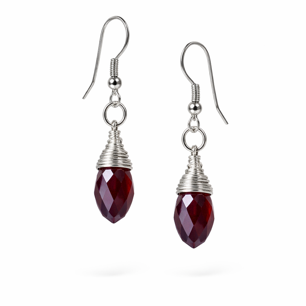 Purple Drop Circle Earrings
