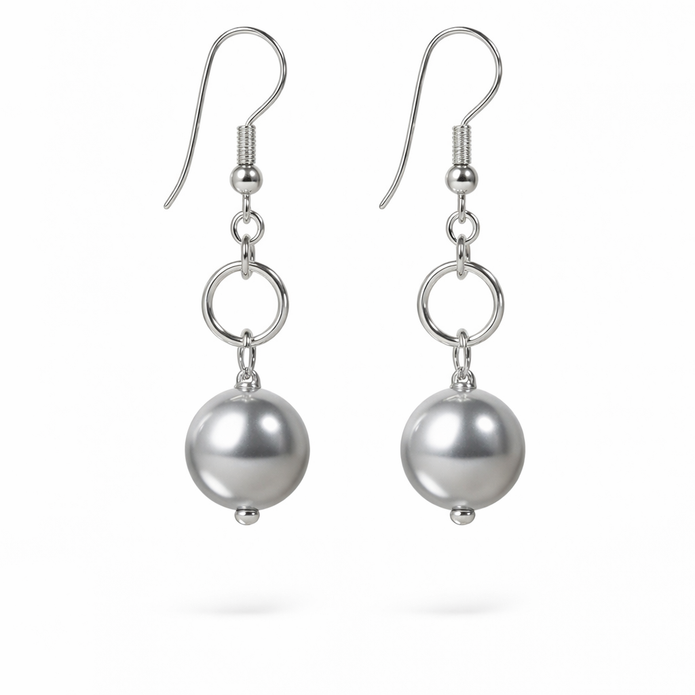 Silver Pearl Earrings