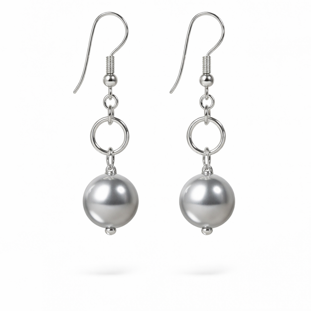Silver Pearl Earrings